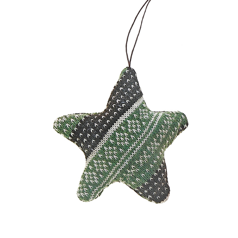 Star Ornament Green Large - Set of 6