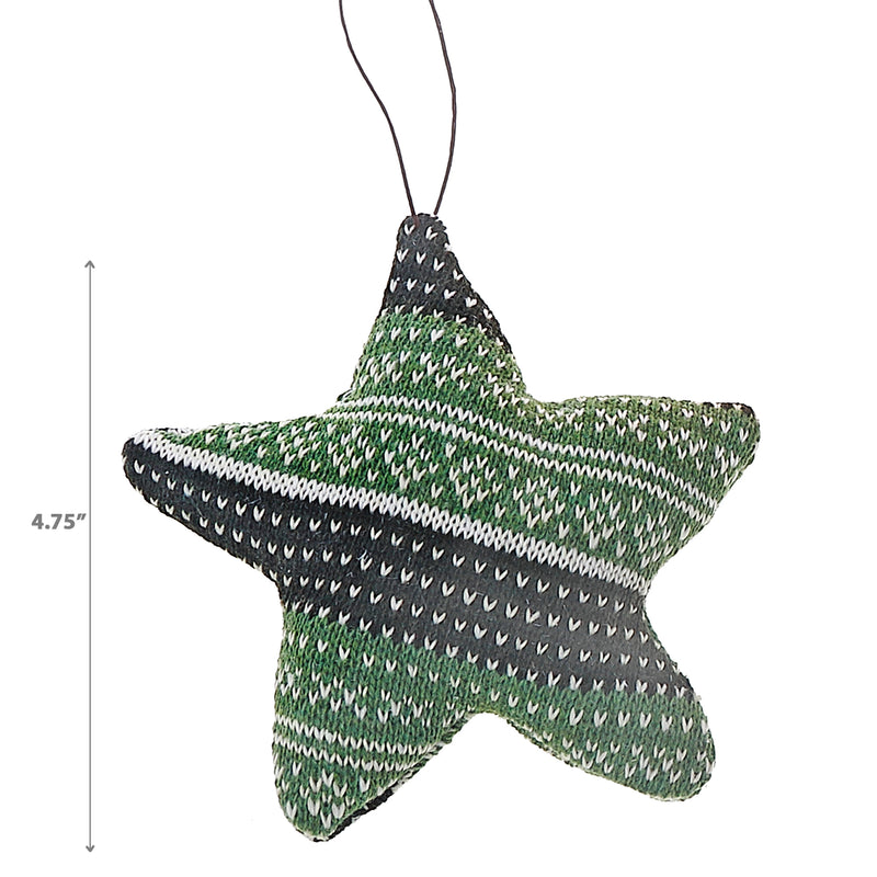 Star Ornament Green Small - Set of 12