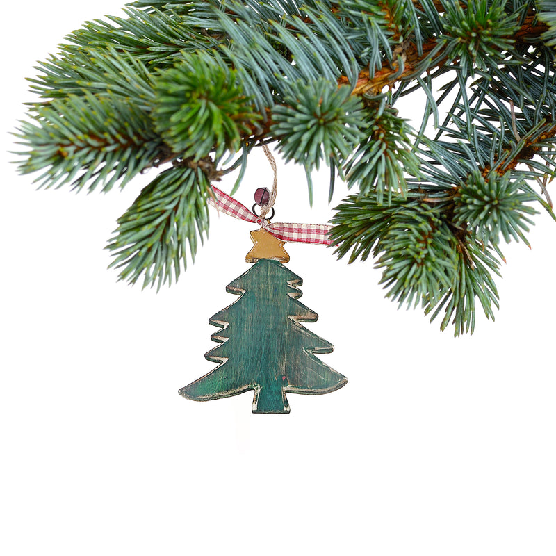 Wooden Tree Ornament - Set of 12