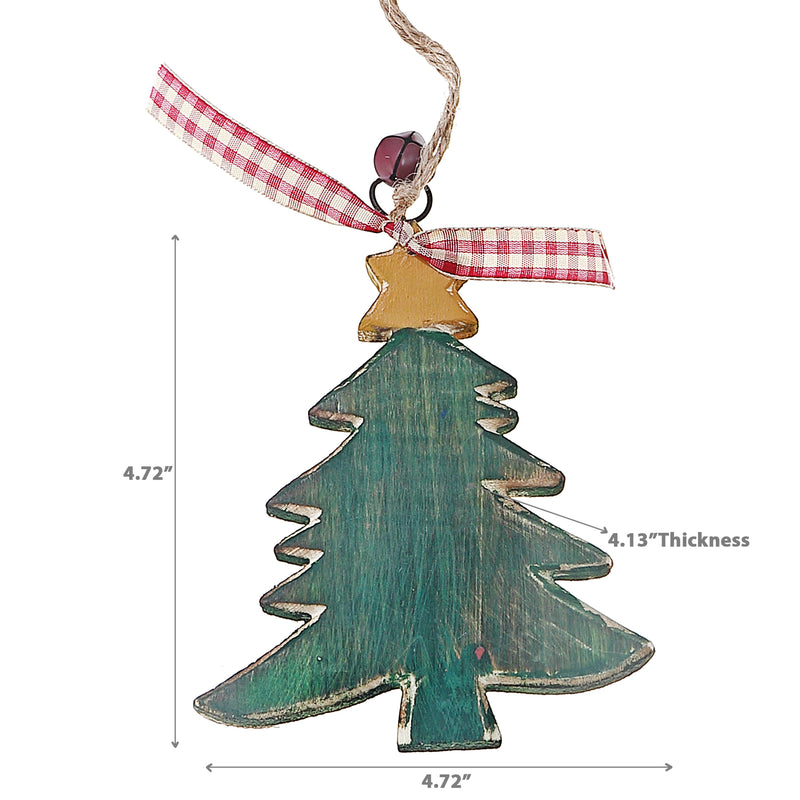 Wooden Tree Ornament - Set of 12