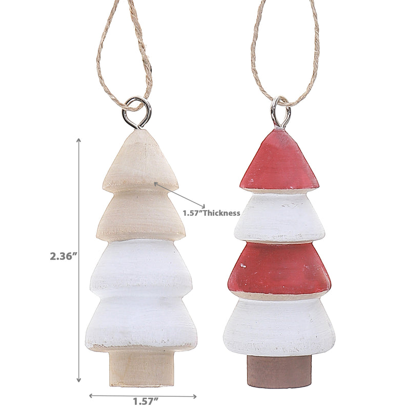 Wooden Tree Ornament - Set of 12