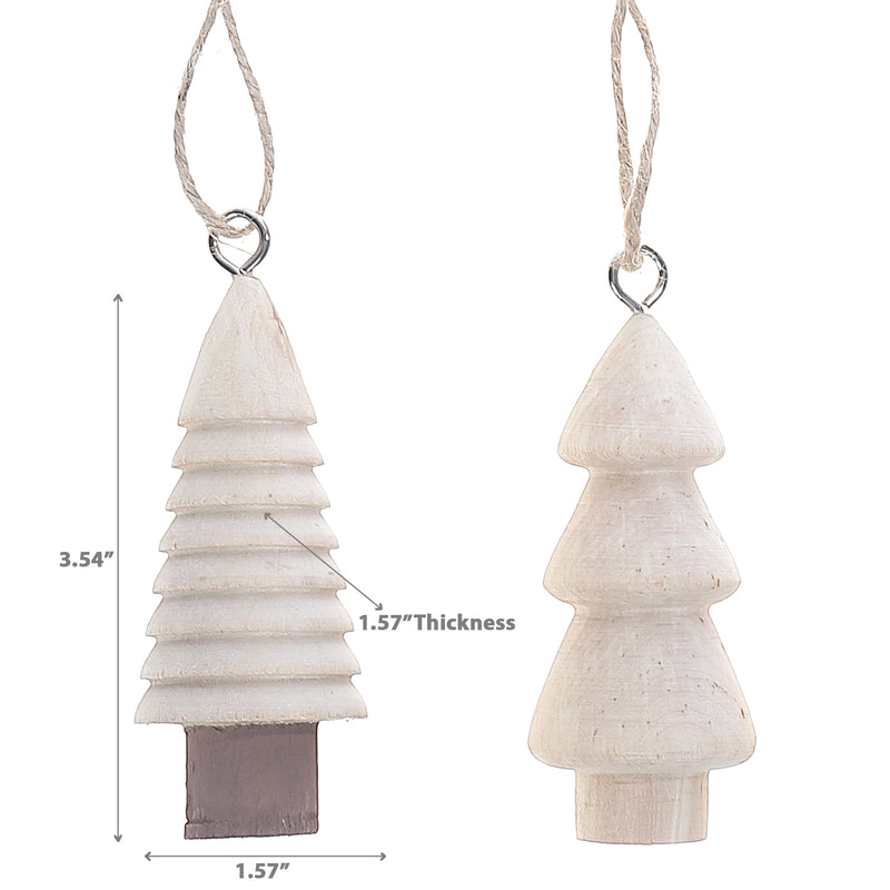 Wooden Tree Ornament - Set of 12