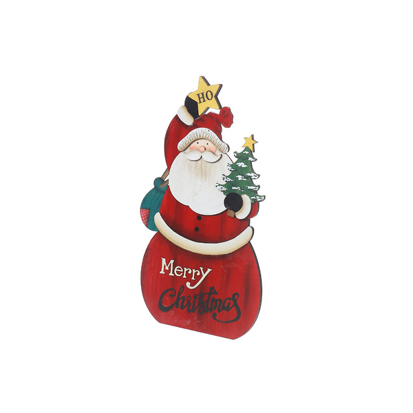 Merry Christmas Wooden Santa Stand Easel Back Small