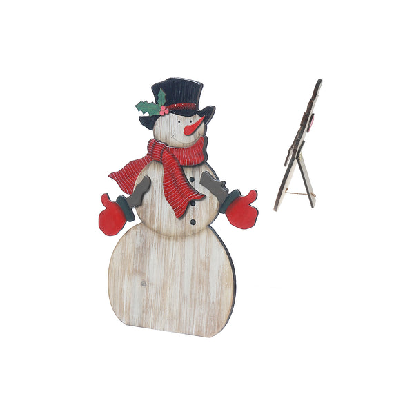 Wooden Snowman Stand Decor