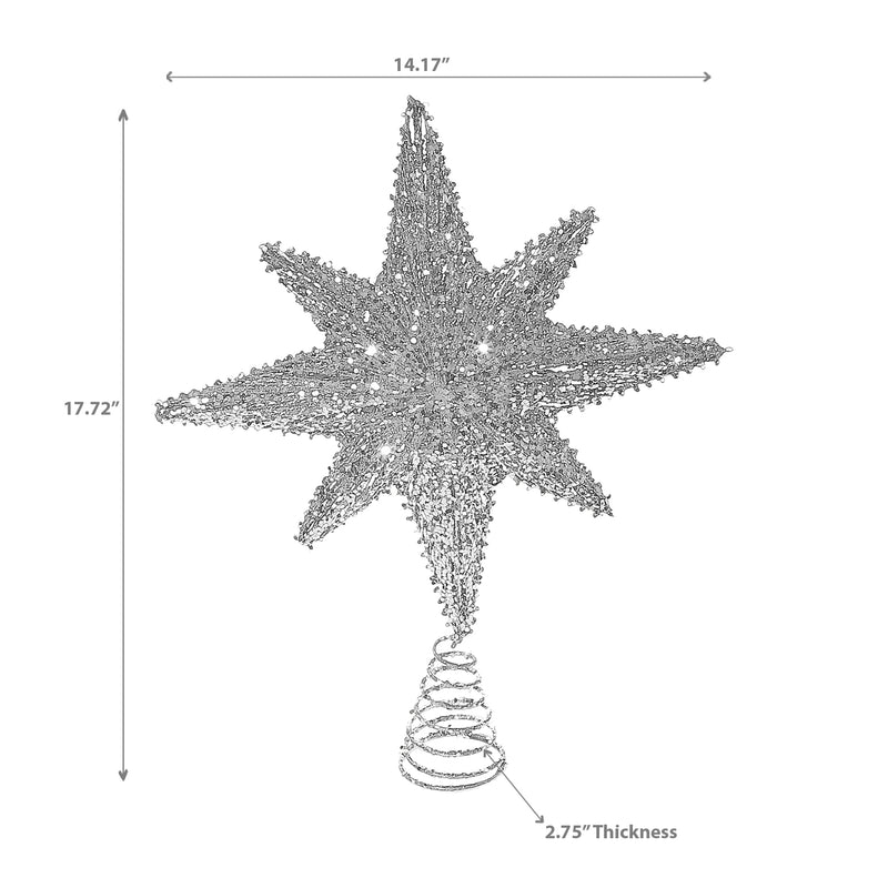 Glitter Star Christmas Tree Topper Large