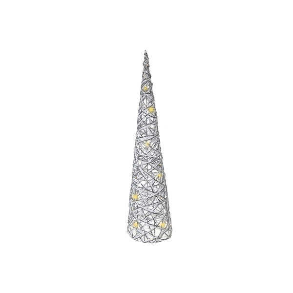 Led White and Silver Paper Cone Tree Large 31.50"