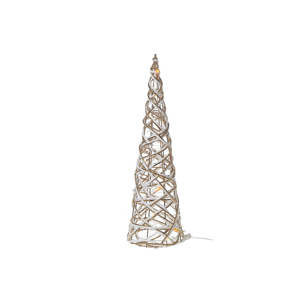 Led White and Gold Paper Cone Tree Large 31.50"