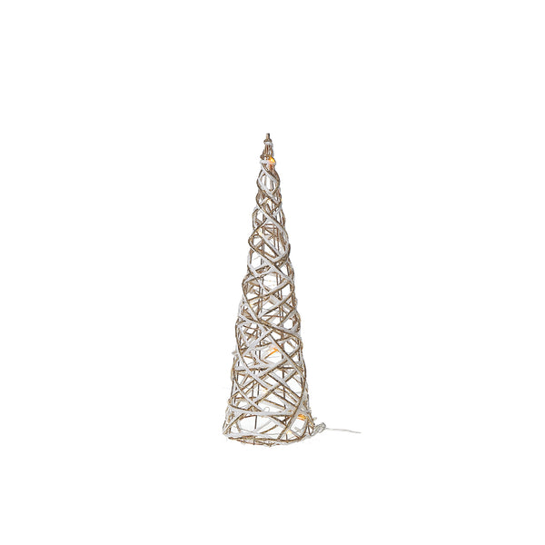 Led White and Gold Paper Cone Tree Medium 23.62"