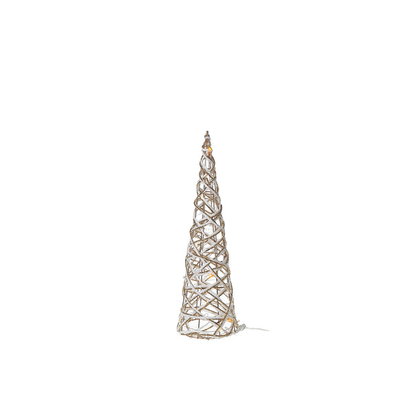 Led White and Gold Paper Cone Tree Small 15.75"