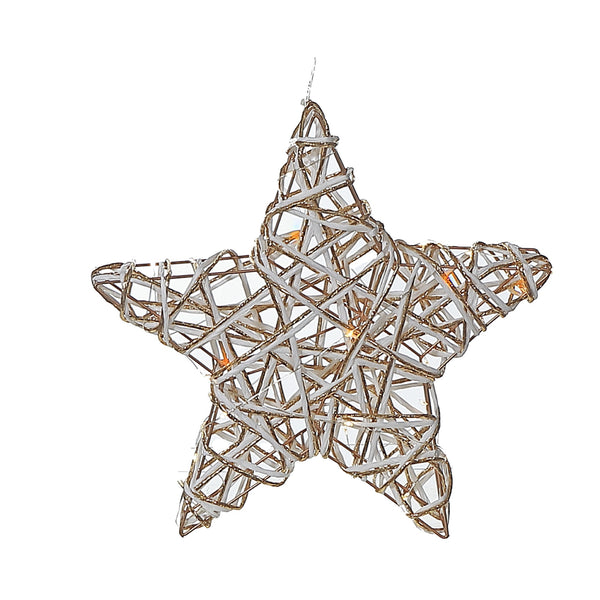 Led White and Gold Paper Star Medium 15.35"