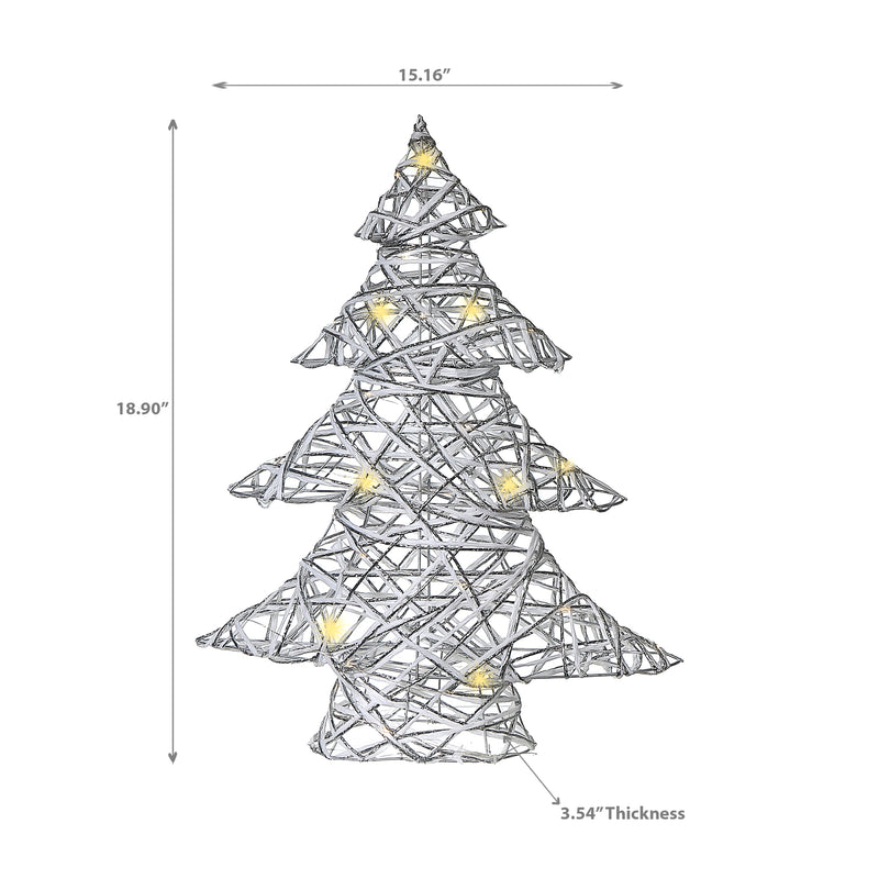 Led White and Silver Paper Christmas Tree Medium 18.90"