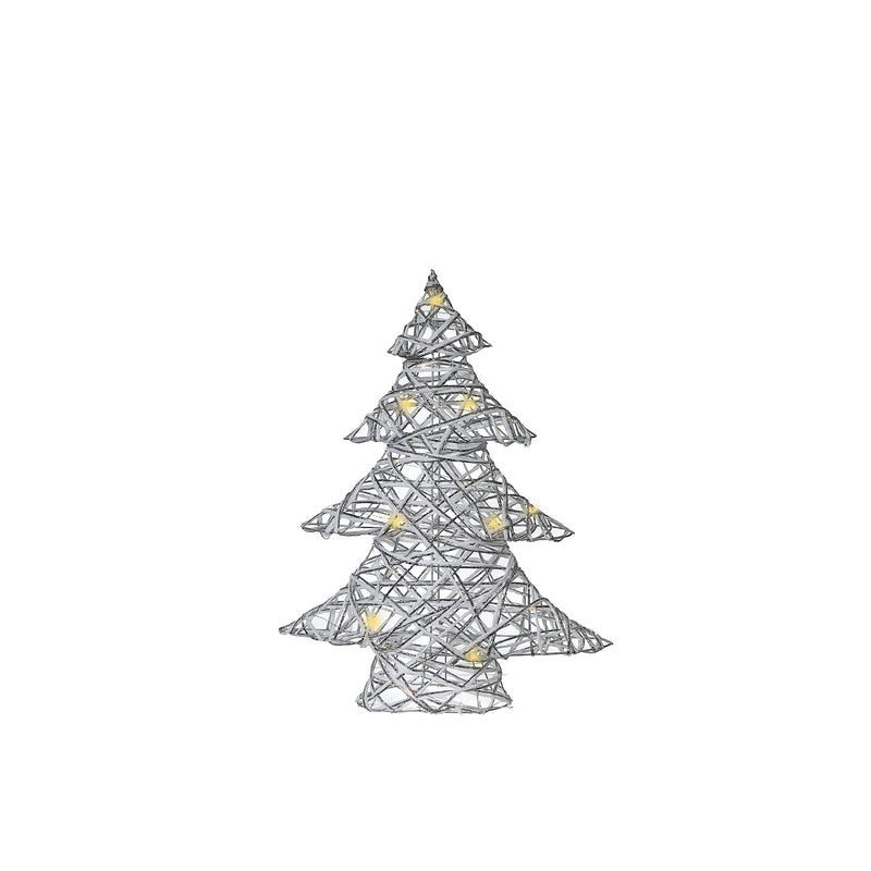 Led White and Silver Paper Christmas Tree Medium 18.90"