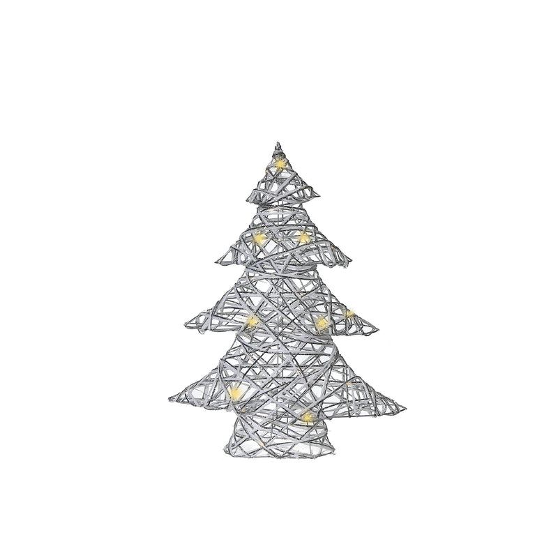 Led White and Silver Paper Christmas Tree Small 15.75"