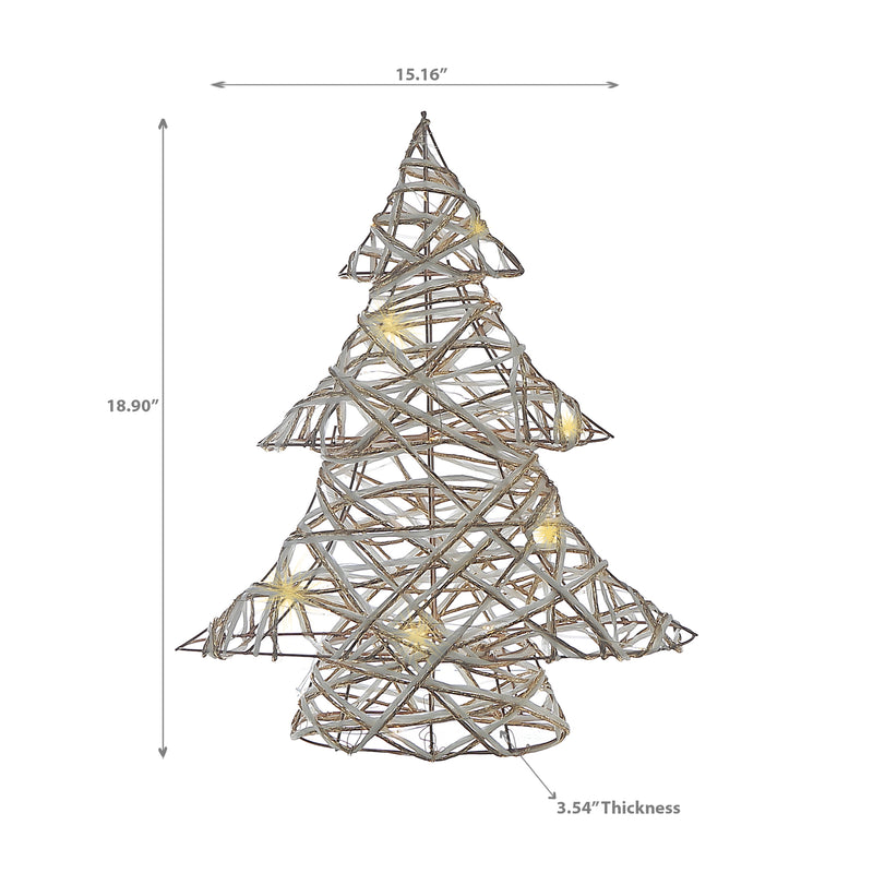 Led White and Gold Paper Christmas Tree Medium 18.90"