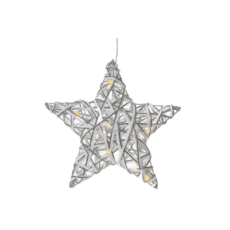 Led White and Silver Paper Star Small 11.42"