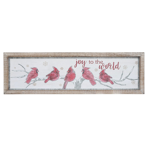 Framed Wooden Cardinal Wall Sign