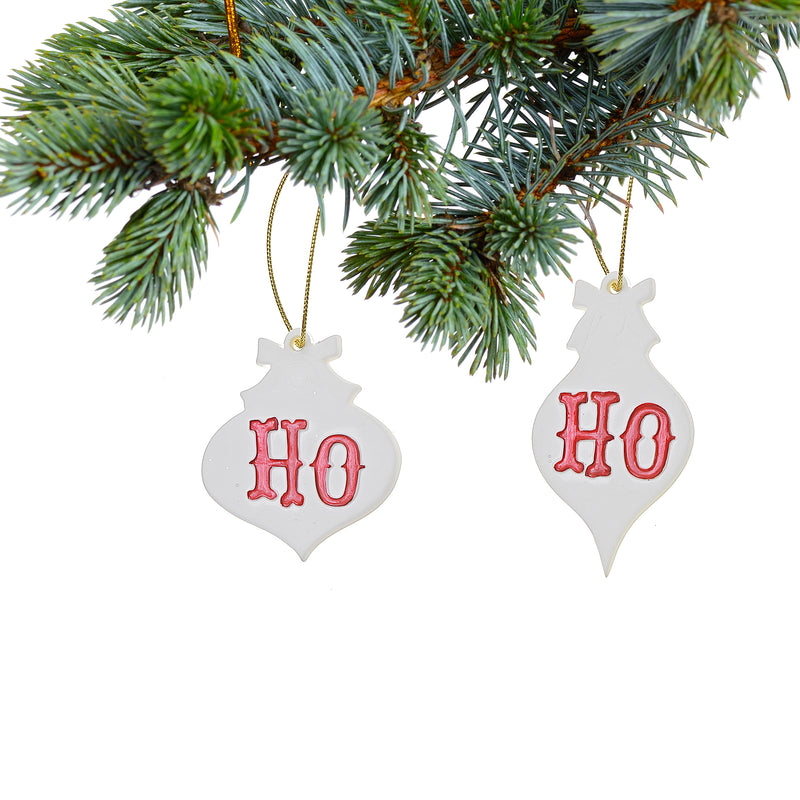 Ceramic Ho Ho Ornament Assorted - Set of 12