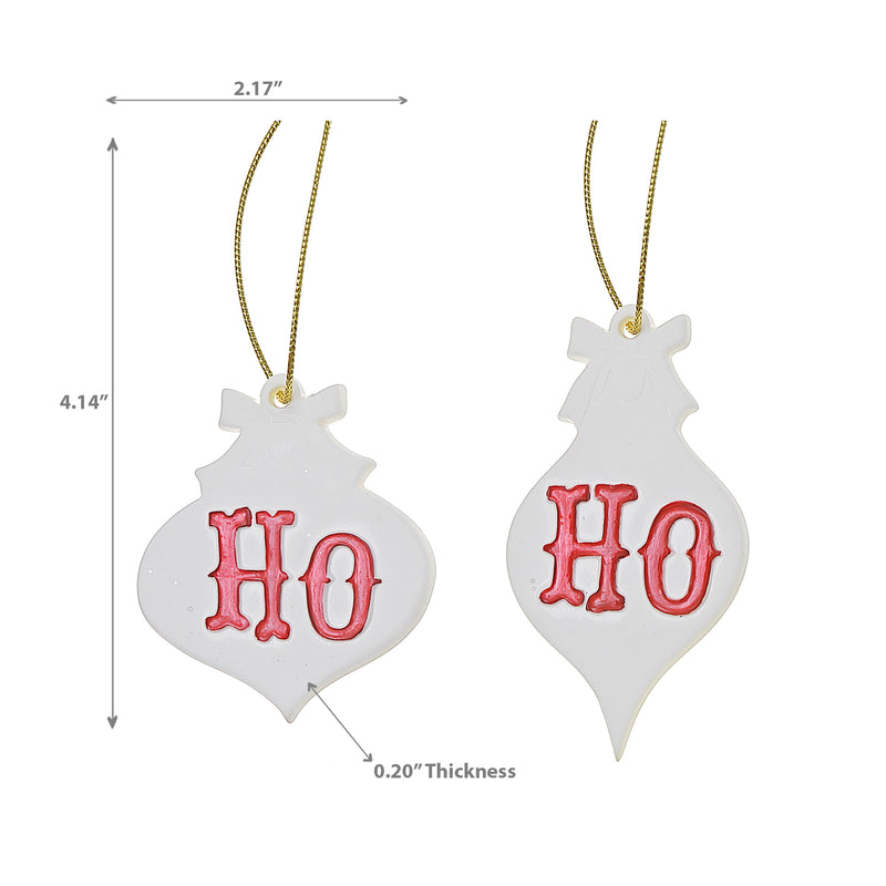 Ceramic Ho Ho Ornament Assorted - Set of 12