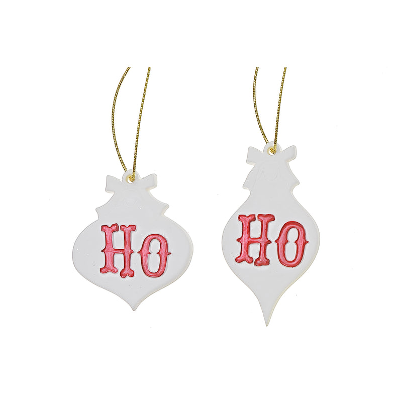 Ceramic Ho Ho Ornament Assorted - Set of 12