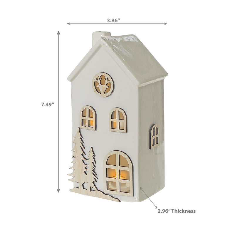 Led Ceramic Tall House