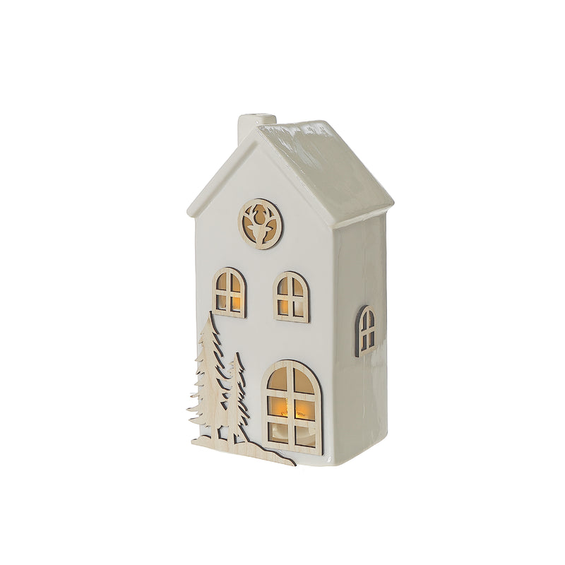 Led Ceramic Tall House