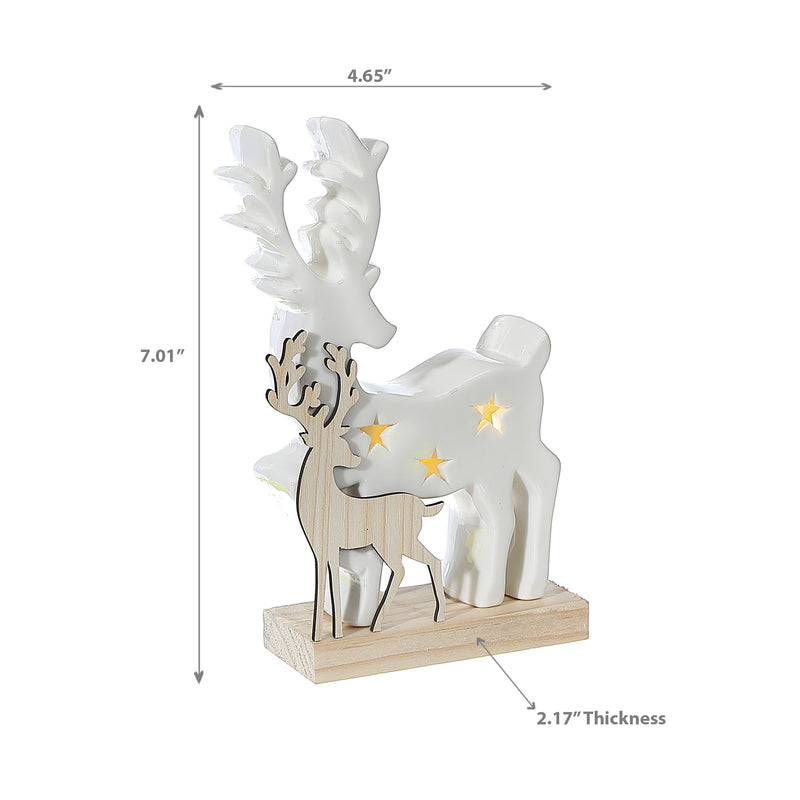 Led Ceramic Deer Decor