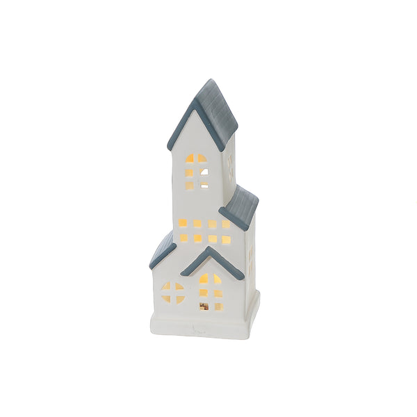 Ceramic Tall House Tea Light Holder