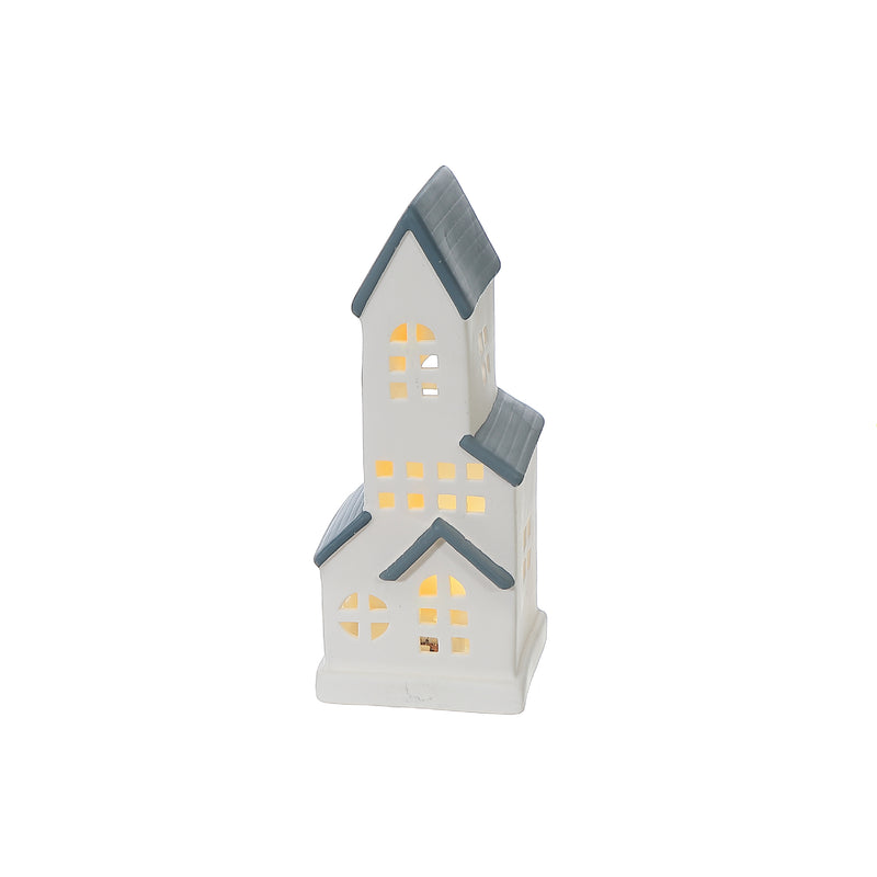 Ceramic Tall House Tea Light Holder