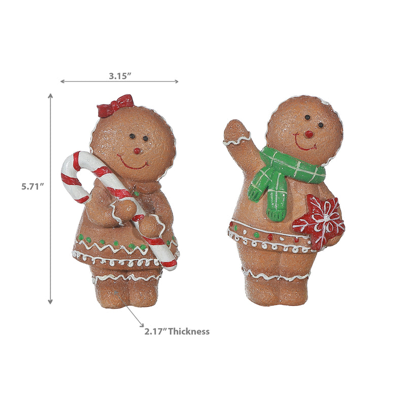 Polyresin Ginger Bread Man - Set of 2