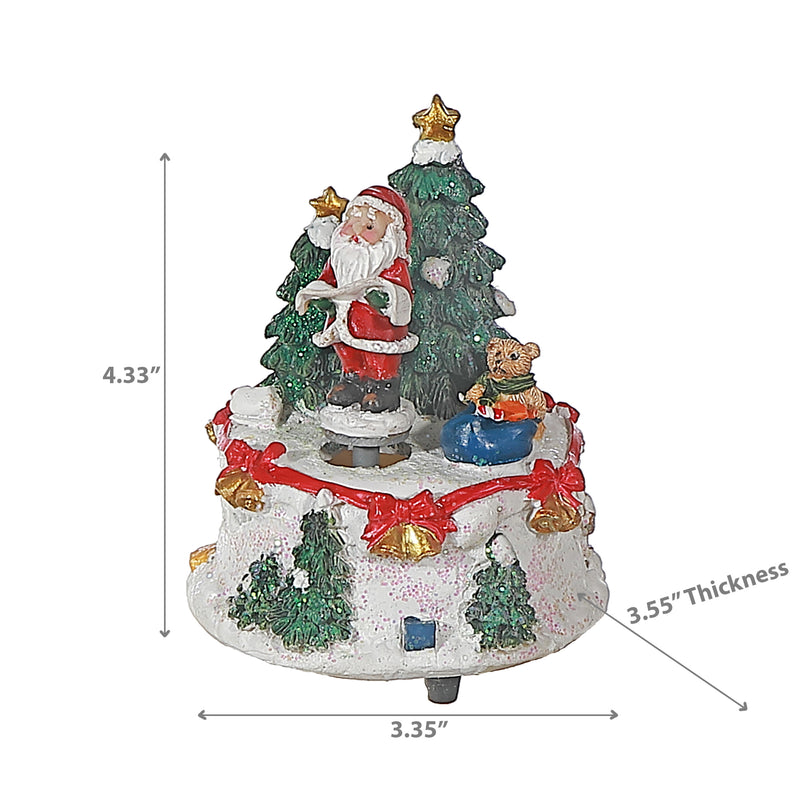 Polyresin Snow Santa Music Box