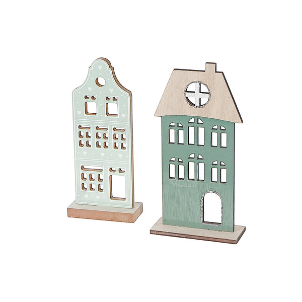 Wooden House Decor Set Of 2