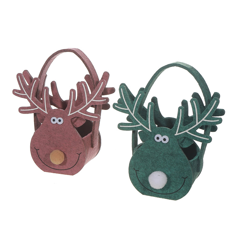 Felt Reindeer Basket - Set of 2