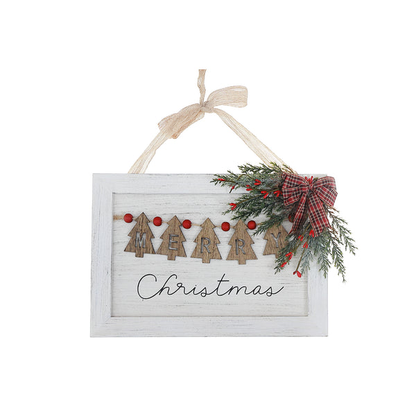 Merry Christmas Tree Wall Plaque