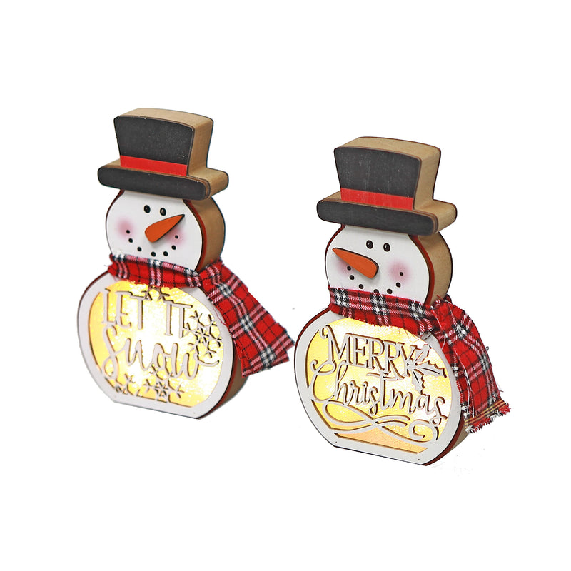 Snowman Light Up Stand Decor - Set of 2