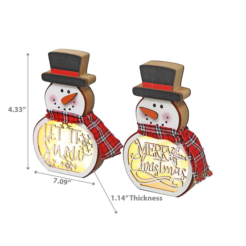 Snowman Light Up Stand Decor - Set of 2