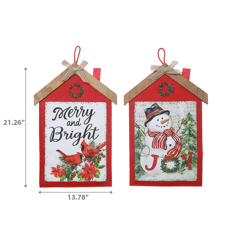 LED House Shape Plaque - Set of 2