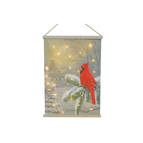 LED Cardinal Fabric Wall Hanging