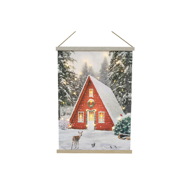 LED Chalet Fabric Wall Hanging