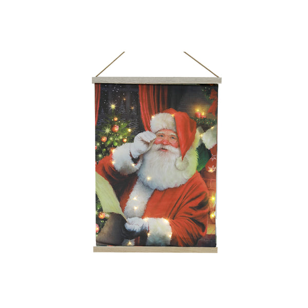 LED Santa Fabric Wall Hanging