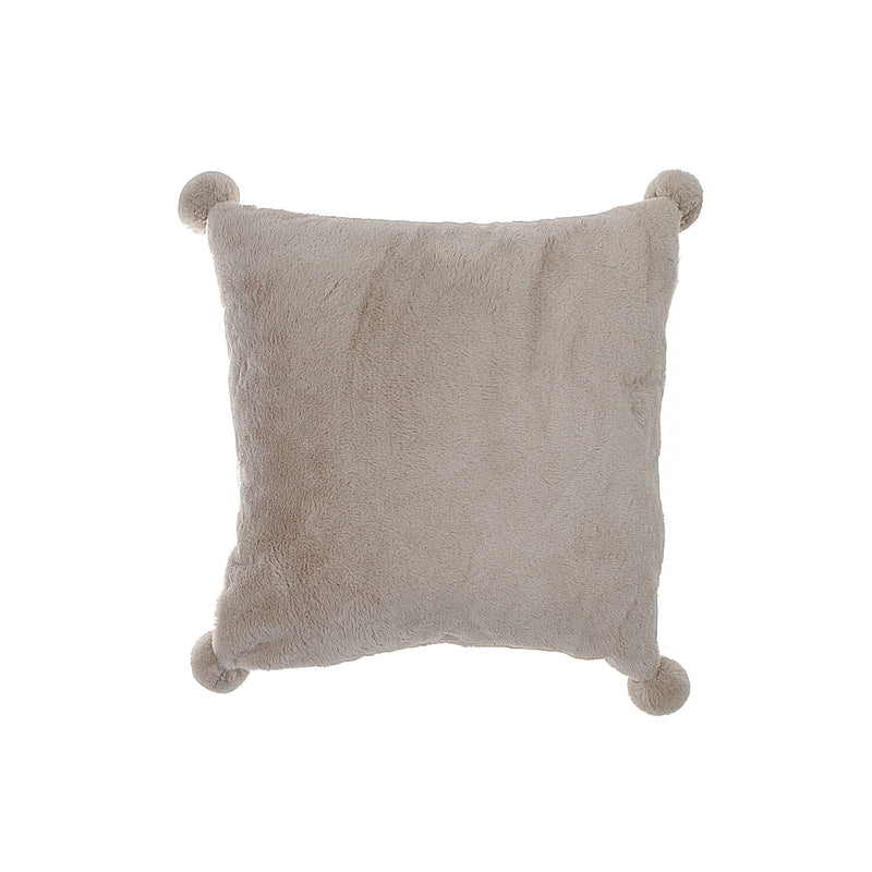 Faux Fur Cushion With Pompom - Set of 2