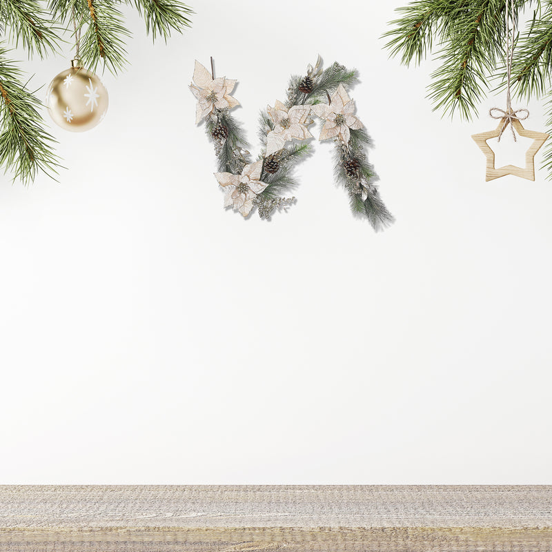 Poinsettia And Pinecone Garland