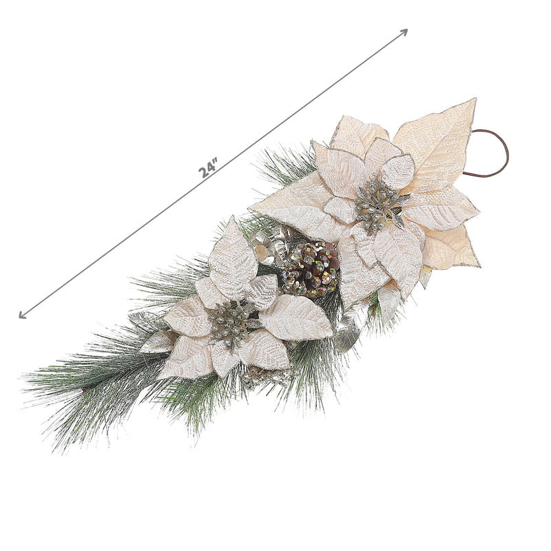 Poinsettia And Pinecone Door Hanger