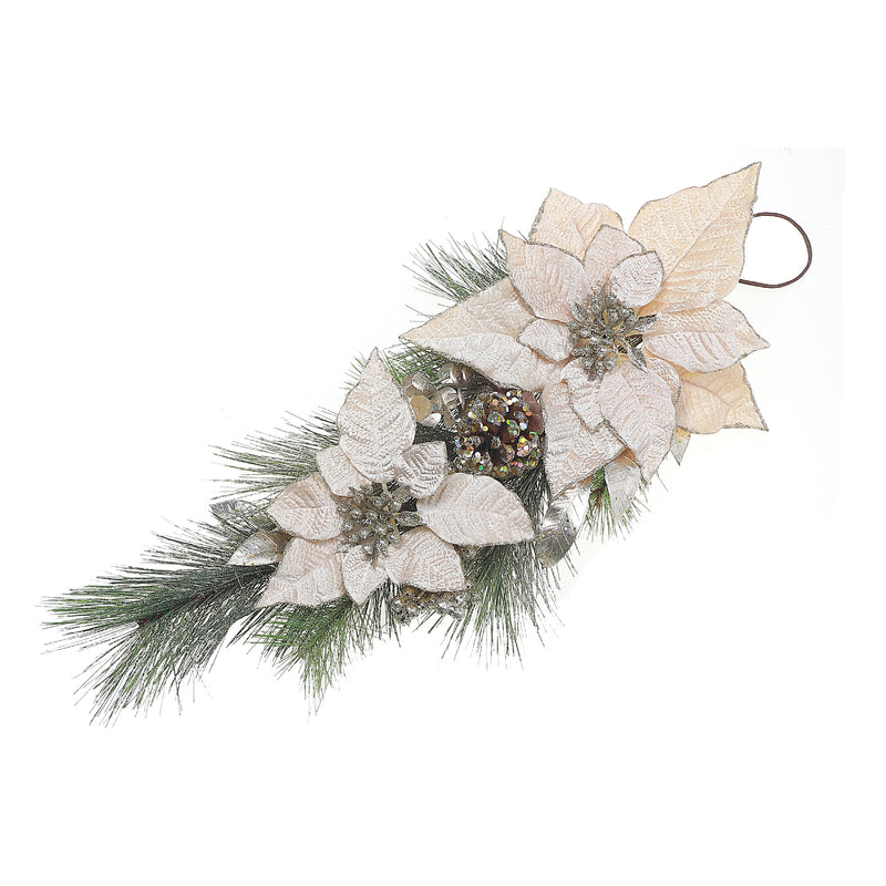 Poinsettia And Pinecone Door Hanger