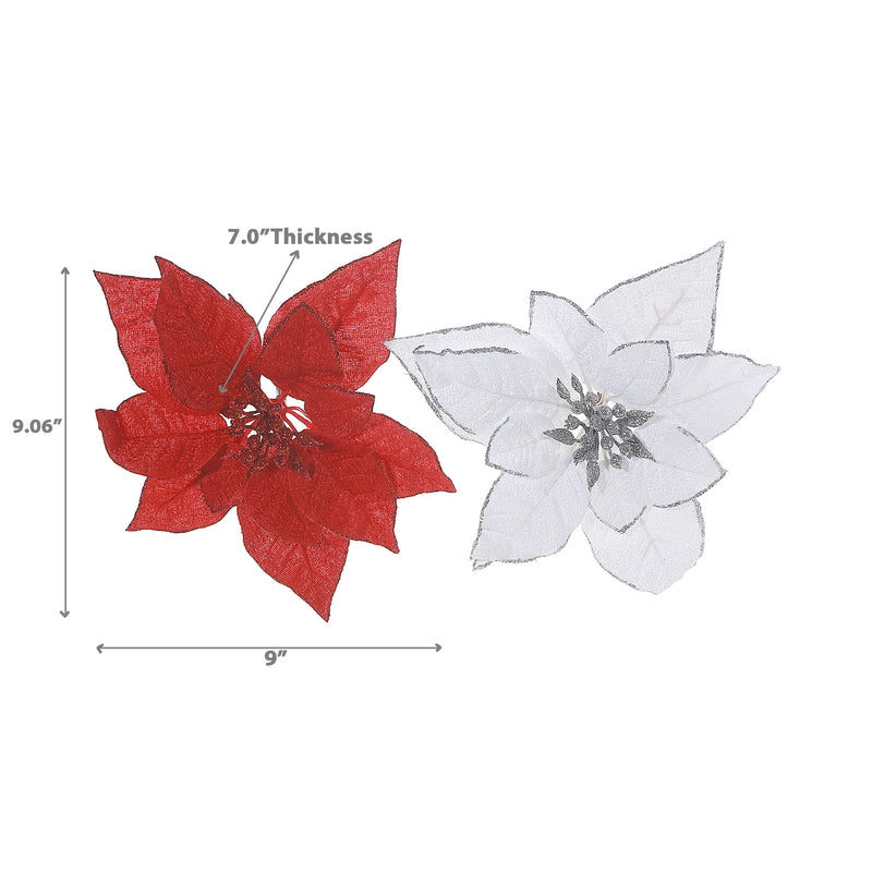 Poinsettia Clip - Set of 6