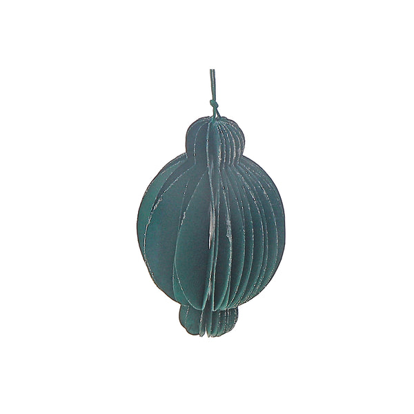 Folding Paper Lantern Ornament Green - Set of 12