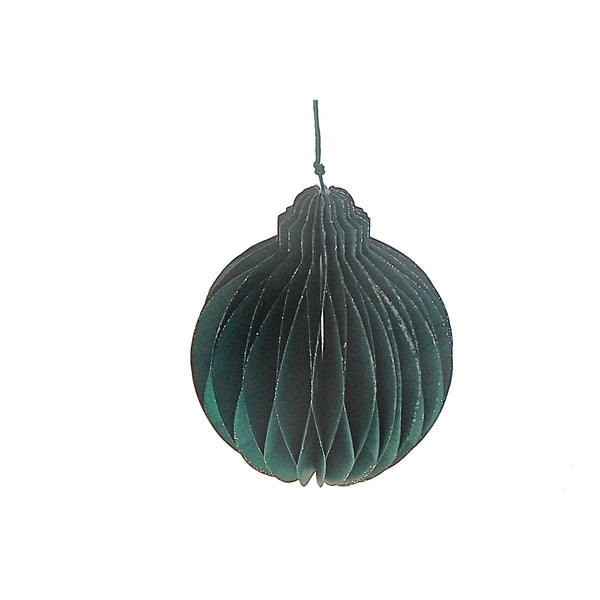 Folding Ball Paper Ornament 4.72" Green - Set of 12