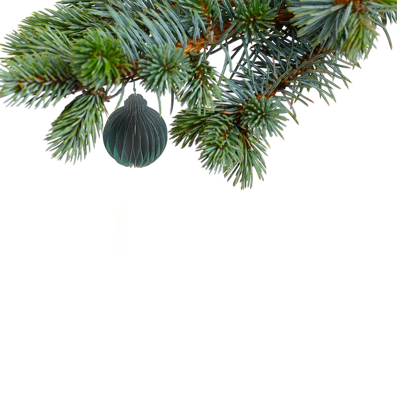 Folding Ball Paper Ornament 4.72" Green - Set of 12