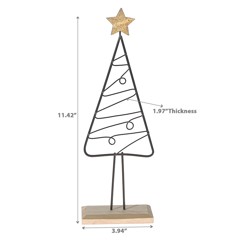 Wire Tree And Star Stand Decor 11.42"