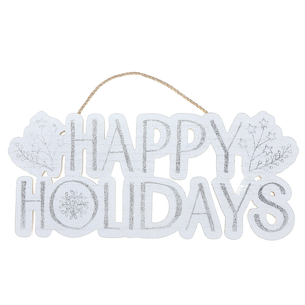 Wooden Happy Holidays Wall Hanger