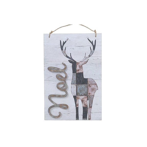 Wooden Wall Decor With Noel Deer